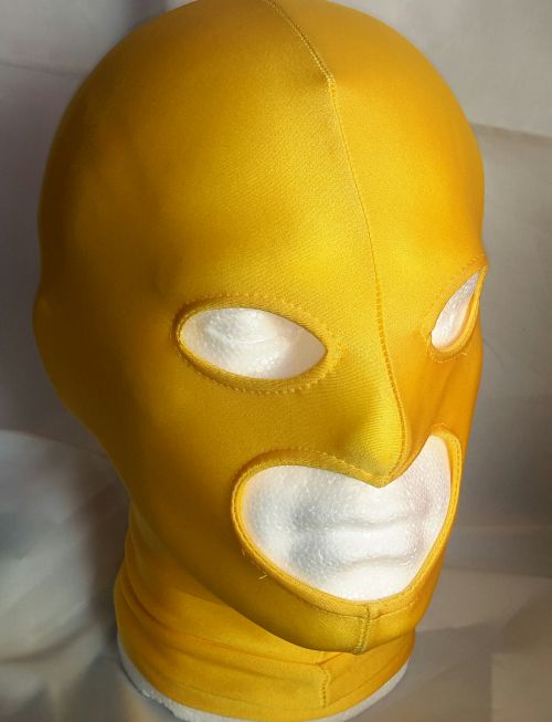 Stretch Hood Eye And Mouth Holes, Yellow.